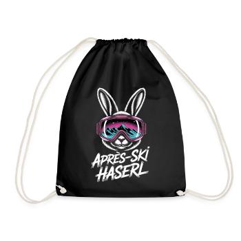 Après-ski bunny hut fun Skier ski bunny - Drawstring Bag - black - Front