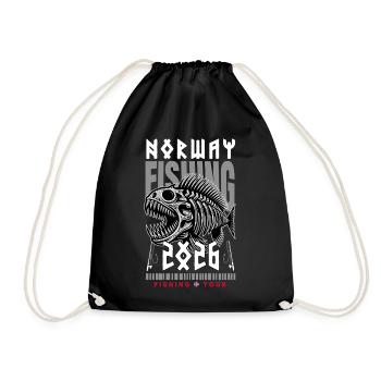Voyage de pêche en Norvège 2026 - Sac de sport léger - noir - Devant