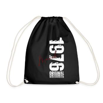 50th Birthday Gift Husband Wife March 1976 - Drawstring Bag - black - Front