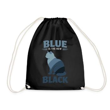 BKH Blue: Minimalist "Blue is the new Black" - Turnbeutel - Schwarz - Vorne