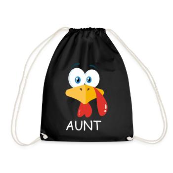 Tante Dinde Drôle de cadeau de Thanksgiving pour Tante - Sac de sport léger - noir - Devant