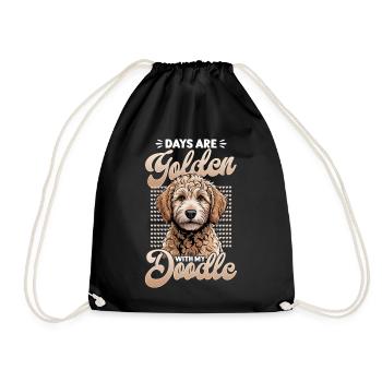 Goldendoodle Dog Breed - Drawstring Bag - black - Front