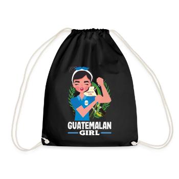 Guatemala Flagge T-Shirt Stolz & Heimat Chapín - Turnbeutel - Schwarz - Vorne