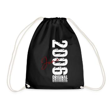 20th Birthday Gift Vintage June Vintage 2006 - Drawstring Bag - black - Front