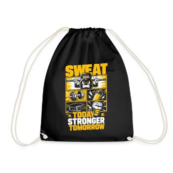 Sweat Today Stronger Tomorrow - Drawstring Bag - black - Front