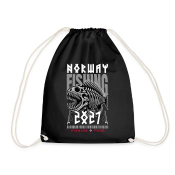 Voyage de pêche en Norvège 2027 - Sac de sport léger - noir - Devant