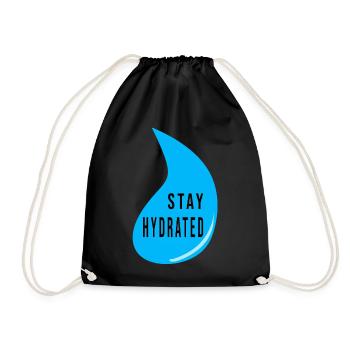 Conception de gouttes d’eau Stay Hydrate – Devis de fitness - Sac de sport léger - noir - Devant