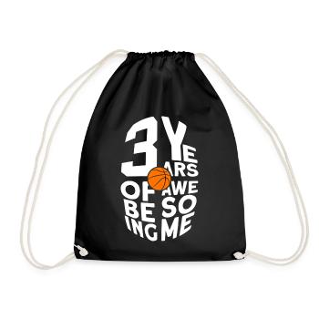 3 YEARS OF BEING AWESOME BASKETBALL 3. GEBURTSTAG - Turnbeutel - Schwarz - Vorne