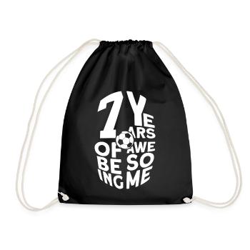 7 YEARS OF BEING AWESOME FUßBALL 7. GEBURTSTAG - Turnbeutel - Schwarz - Vorne