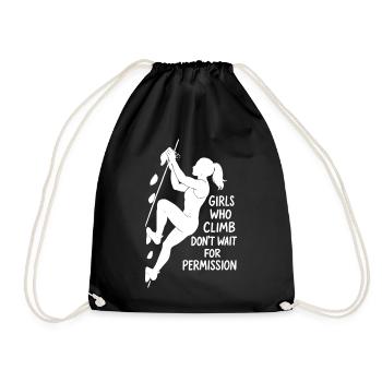 Bouldern Silhouette: Girls Who Climb Shirt - Turnbeutel - Schwarz - Vorne