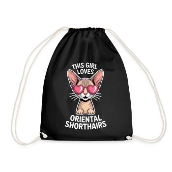 Cadeau de chat en plaisanterie sur les expressions orientales à poil court - Sac de sport léger - noir - Devant
