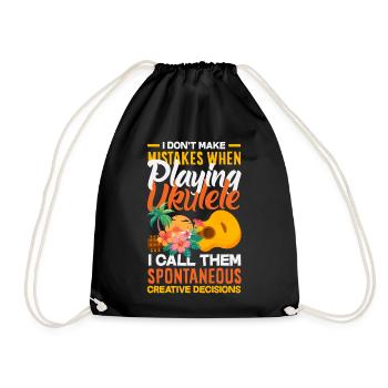 Designs et expressions amusantes de ukulélé - Sac de sport léger - noir - Devant