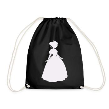 Princess silhouette in ball gown - Drawstring Bag - black - Front