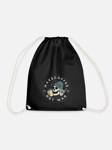 Kaffee Shirt - Skull Coffee - Turnbeutel - Schwarz