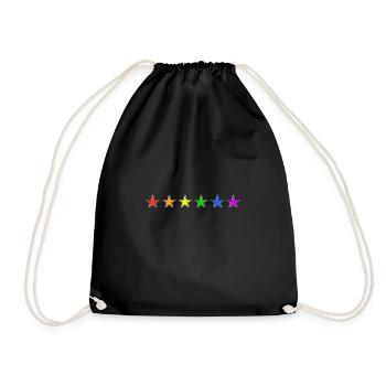Star Rainbow Colors - Drawstring Bag - black - Front