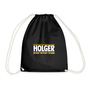 Holger - Turnbeutel - Schwarz - Vorne