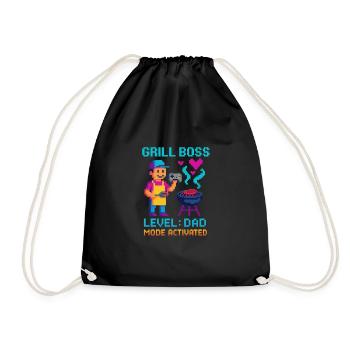 Grill Dad Mode Activated Grilling Father Gaming - Drawstring Bag - black - Front