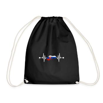 Slovak heartbeat Slovakia - Drawstring Bag - black - Front