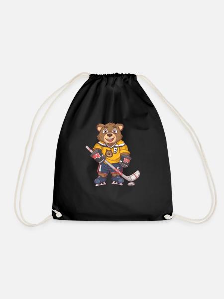 Ours de hockey sur glace - Sac de sport léger - noir