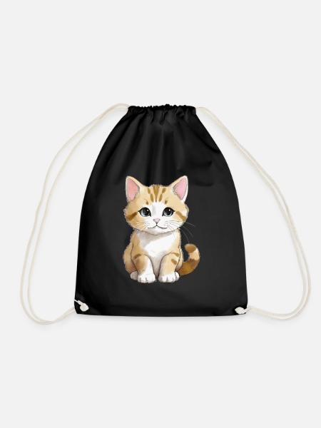 Sitting Cat - Turnbeutel - Schwarz