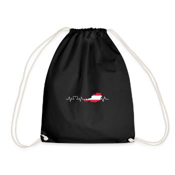 Austrian Heartbeat Austria - Drawstring Bag - black - Front