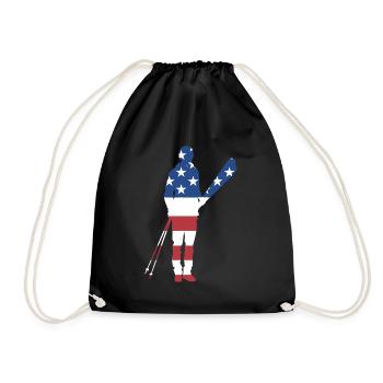 Sport Us Flag Skiing - Turnbeutel - Schwarz - Vorne