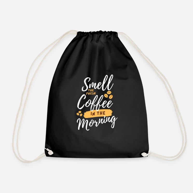 Coffee | coffee - Drawstring Bag - black