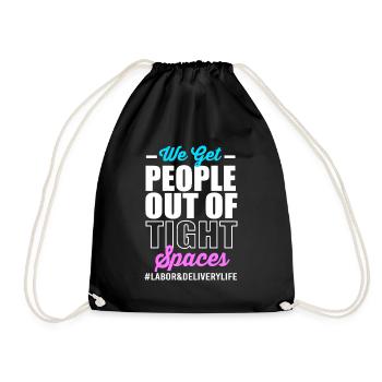 Midwife - Drawstring Bag - black - Front