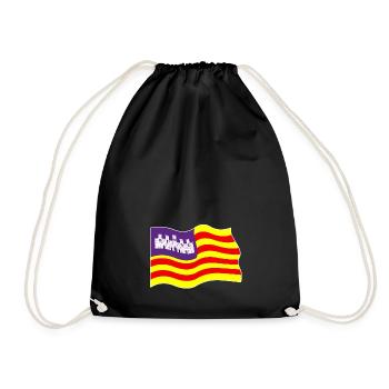 Balearen-Fahne - Bandera Islas Baleares - Turnbeutel - Schwarz - Vorne