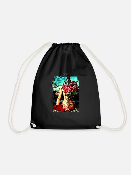 guitar hips - Drawstring Bag - black