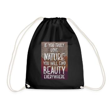 Forest Camping Animals - Drawstring Bag - black - Front