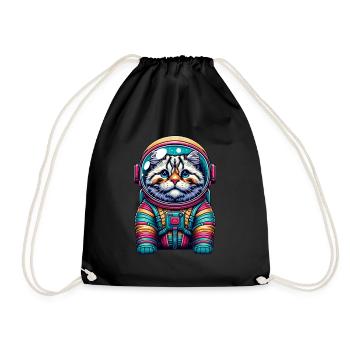 Petit chat mignon comme astronaute astronaute - Sac de sport léger - noir - Devant