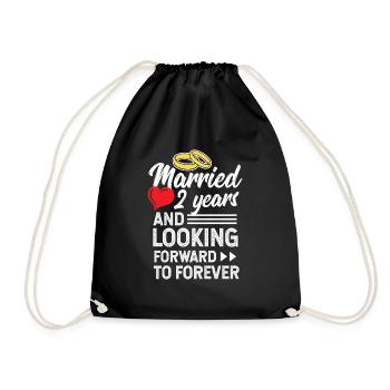 Deuxième anniversaire de mariage Marié 2 ans - Sac de sport léger - noir - Devant