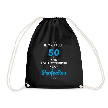 Anniversaire 50 ans - Atteindre la perfection - Sac de sport léger - noir - Devant
