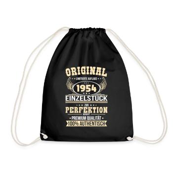 70. Geburtstag - Original 1954 Einzelstück - Turnbeutel - Schwarz - Vorne