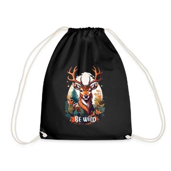 be wild - Drawstring Bag - black - Front