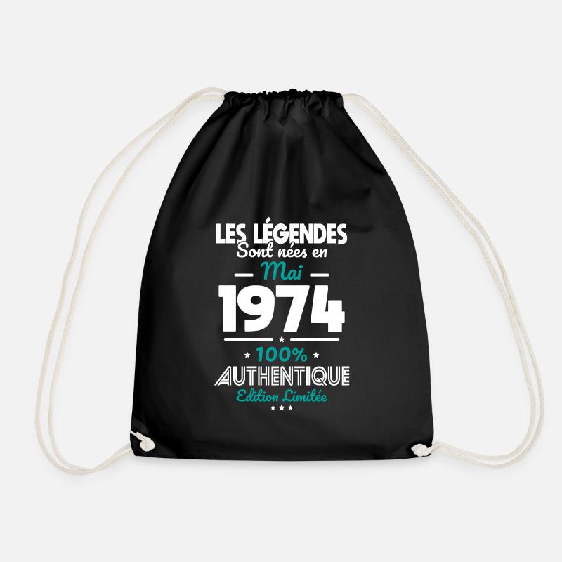 50th Anniversary - Legends Born May 1974 - Drawstring Bag - black