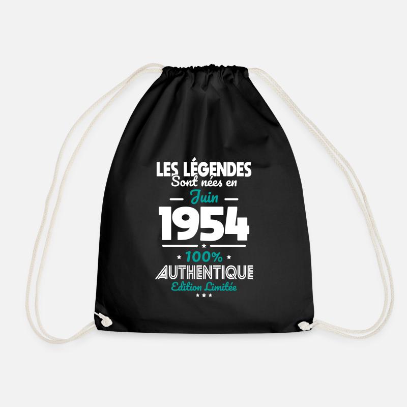 70-jähriges Jubiläum - Legends geboren im Juni 1954 - Turnbeutel - Schwarz