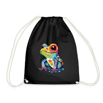Frosch - Turnbeutel - Schwarz - Vorne