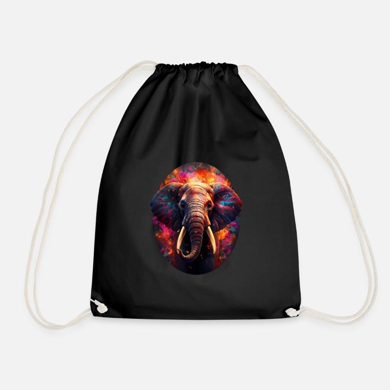 Elefant - Turnbeutel - Schwarz