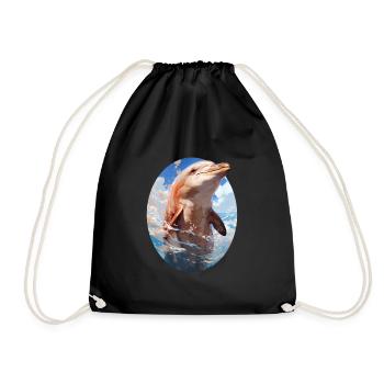Delfin - Turnbeutel - Schwarz - Vorne