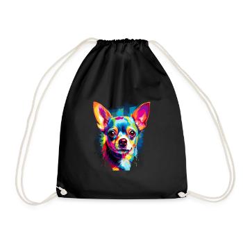 Chihuahua Colorful - Turnbeutel - Schwarz - Vorne