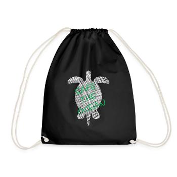 Save the Ocean, Turtle, Schildkröte - Turnbeutel - Schwarz - Vorne