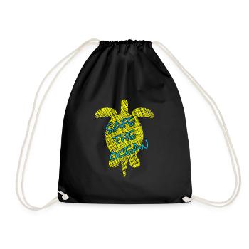 Save the Ocean, Turtle, Schildkröte - Turnbeutel - Schwarz - Vorne