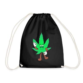 Der Bloom - Weed Cannabis Stoned Hanf Marihuana - Turnbeutel - Schwarz - Vorne