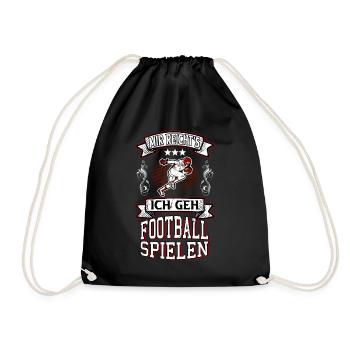 Football Spieler Spruch USA Sport Touchdown - Turnbeutel - Schwarz - Vorne