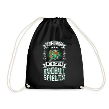 Handball Handballspieler Spruch Lustig Pferd - Turnbeutel - Schwarz - Vorne