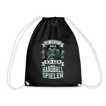 Handball Handballspieler Handballer Spruch Lustig - Turnbeutel - Schwarz - Vorne