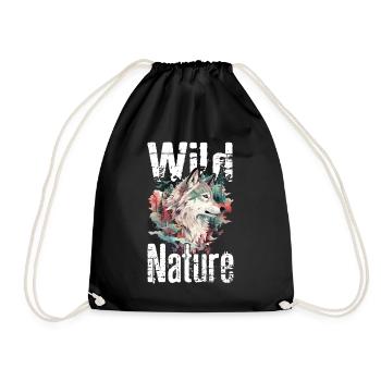 Loup Nature sauvage Wolf’s Head Wilderness Forest Trees - Sac de sport léger - noir - Devant
