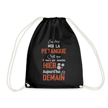 En vrai moi la Pétanque - Sac de sport léger - noir - Devant